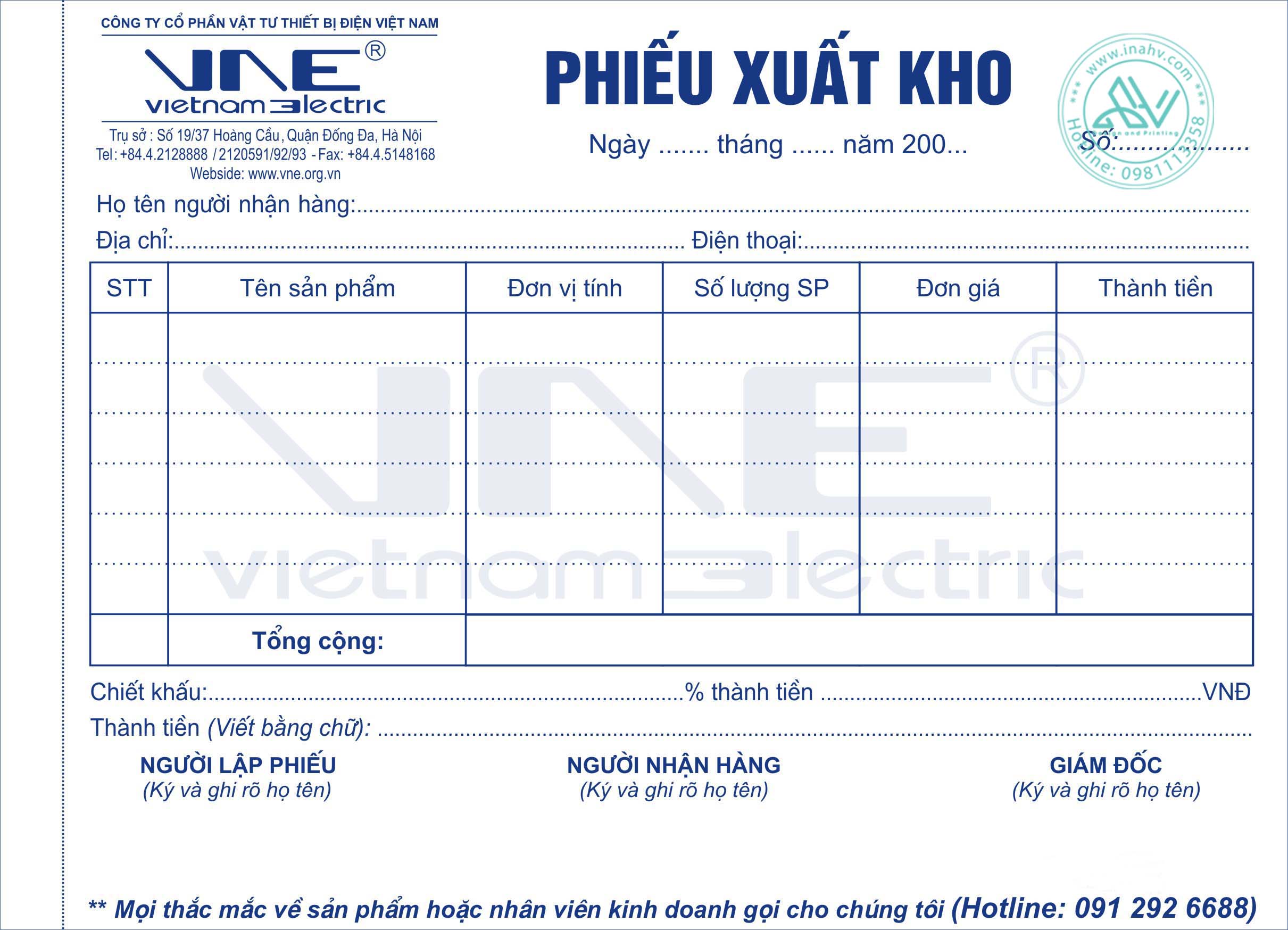 in phiếu xuất kho giá rẻ