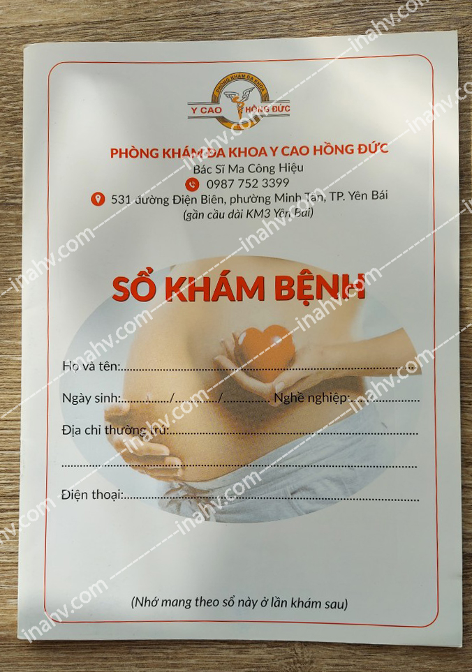 Mẫu in sổ khám bệnh PKĐK Y cao Hồng Đức