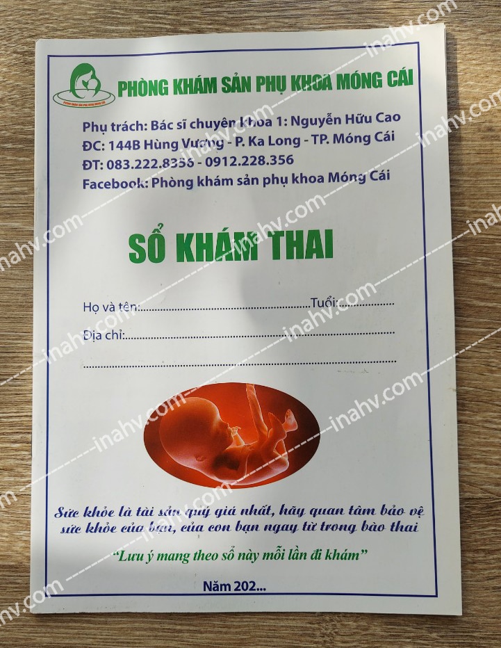 Mẫu in sổ khám bệnh sản phụ khoa Móng Cái