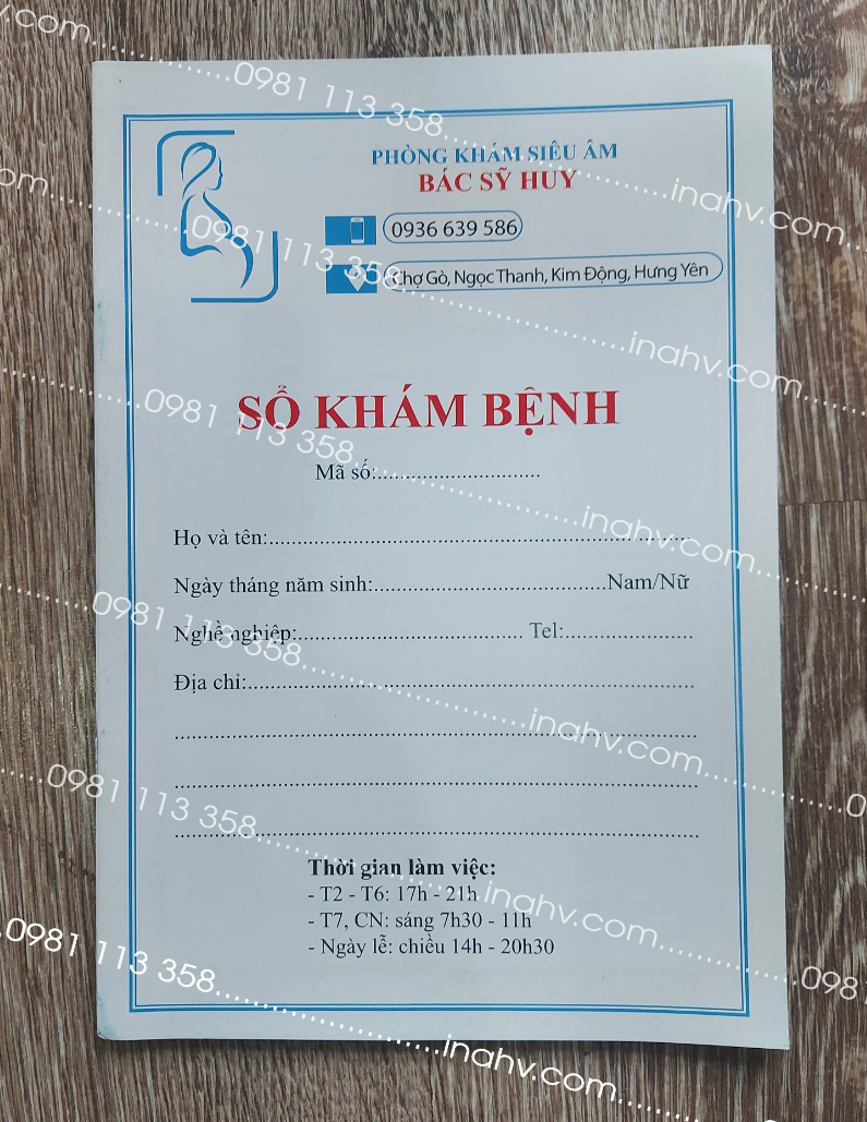 Mẫu in sổ khám bệnh PK siêu âm